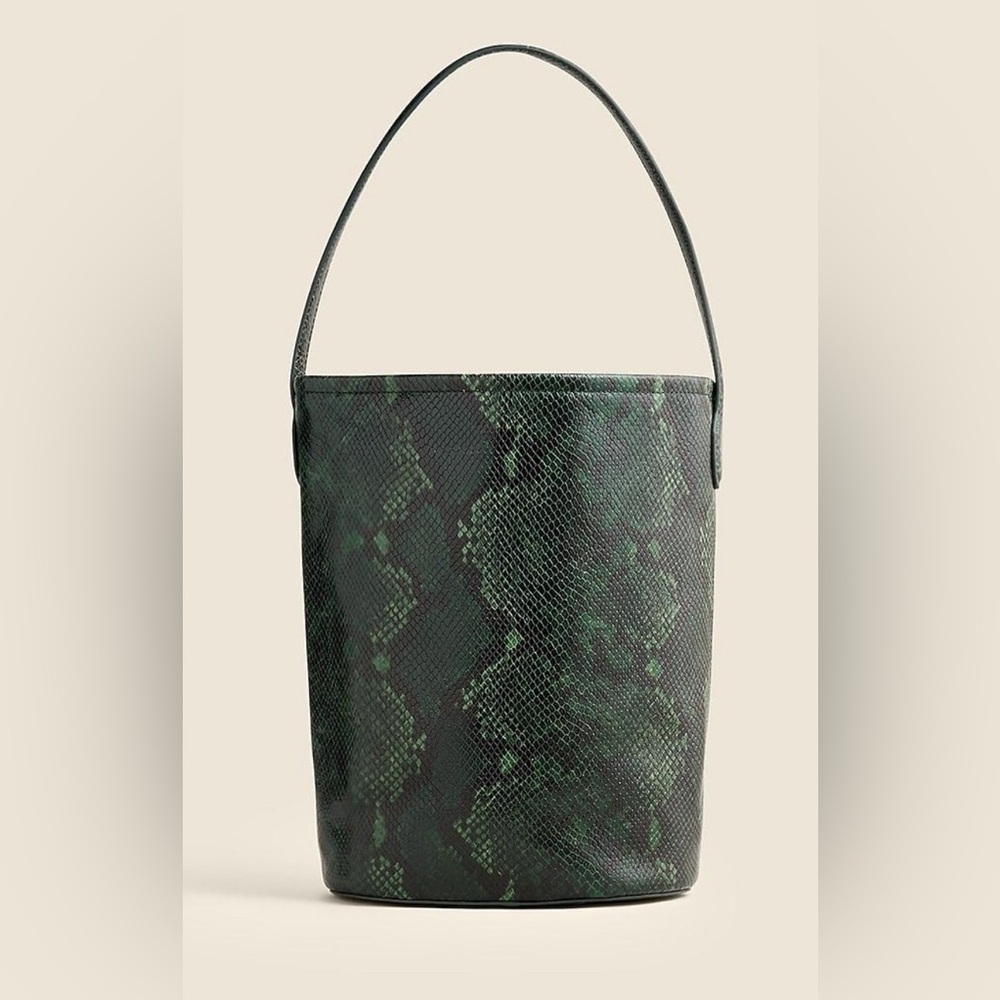 NWOT JCrew Berkeley bucket bag in Italian snake-embossed leather